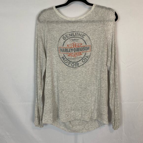 Genuine Harley Davidson - Gray Long Sleeve Shirt - XL 21” Pit to Pit, 24” Length - Picture 1 of 8